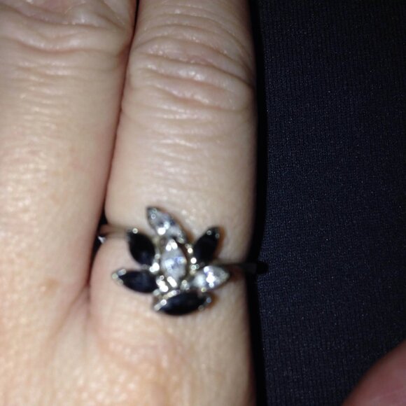 Sterling Silver And Sapphire Ring Size 7 - Picture 5 of 11